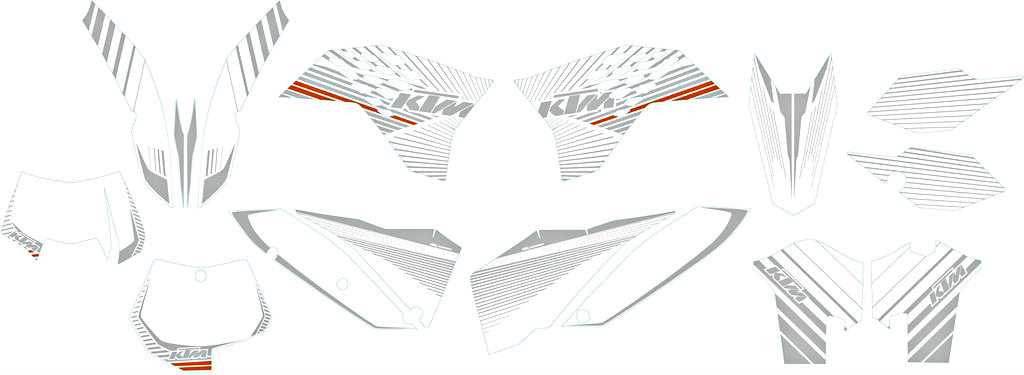 Bild von KTM - Chrom Grafik Kit "Weiss"
